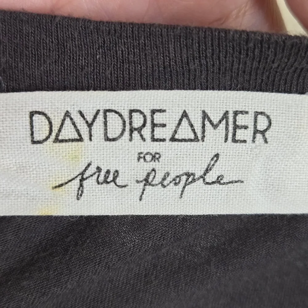 Daydreamer by Free People Size Small Gray Rolling Stones Tshirt Short Sleeve